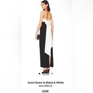 MAJORELLE Black and White Backless Dress